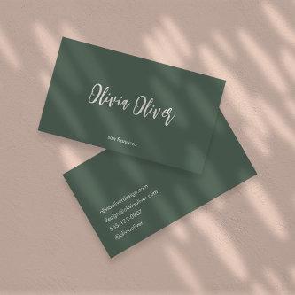 Minimal Dark Sage Script Calligraphy Chic Modern
