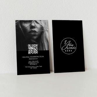 Minimal Delicate Black Photo QR Code Logo