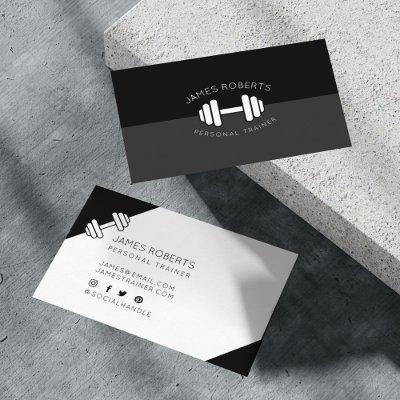 Minimal Dumbbell Personal Trainer Black & White