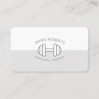 Minimal Dumbbell Personal Trainer Grey & White