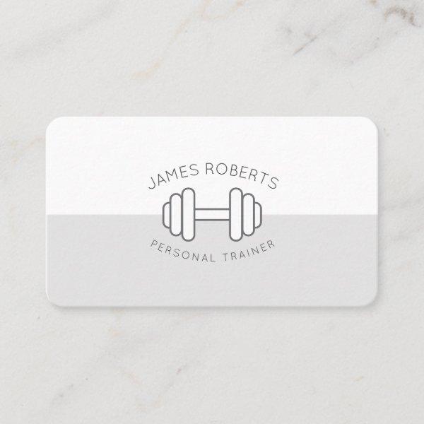 Minimal Dumbbell Personal Trainer Grey & White