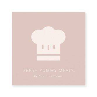 Minimal Dusky Blush Rose Pink Chef Hat Catering Square