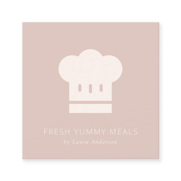 Minimal Dusky Blush Rose Pink Chef Hat Catering Square