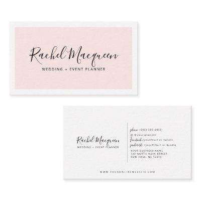 Minimal Elegant Blush Pink White Border Script