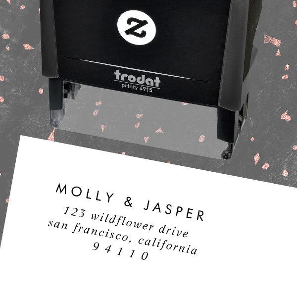 Minimal Elegant Chic Typography Return Address Self-inking Stamp