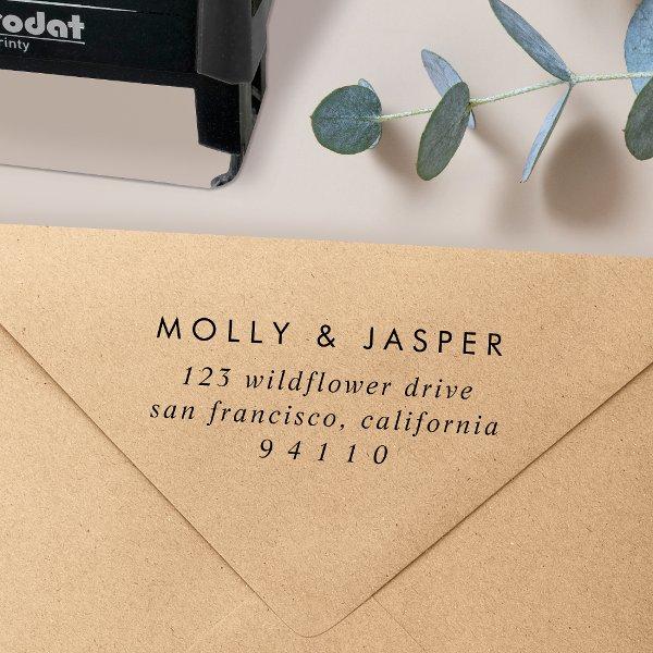 Minimal Elegant Chic Typography Return Address Self-inking Stamp