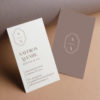 Minimal Elegant Custom Monogram Crest Brown