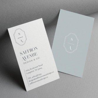 Minimal Elegant Custom Monogram Dusty Blue Grey
