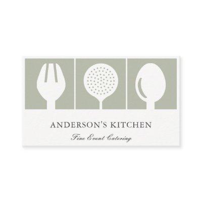 MINIMAL ELEGANT GREY WHITE SKIMMER SPOON FORK CHEF