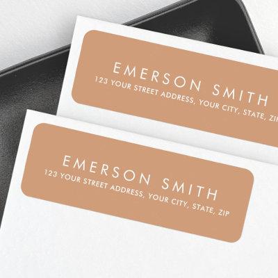 Minimal elegant light terracotta return address label