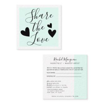 Minimal Elegant Mint Green White Script Referral Card