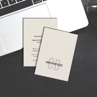 Minimal Elegant Old White Monogram Consultant