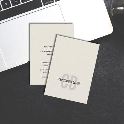 Minimal Elegant Old White Monogram Consultant