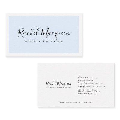 Minimal Elegant Pastel Blue White Border Script