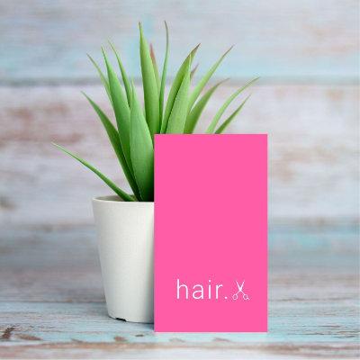 Minimal Elegant Pink White Scissors Hairstylist