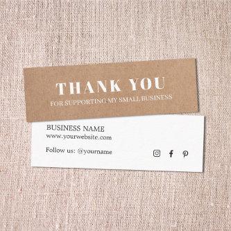 Minimal Elegant Printed Cardboard White Thank You Mini