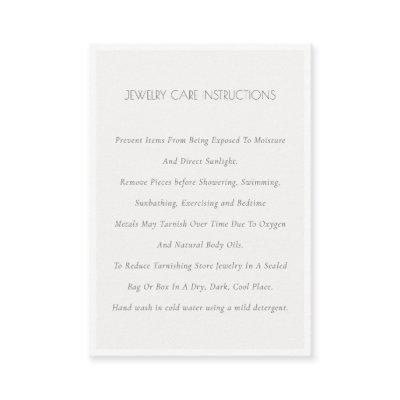 Minimal Elegant Simple  Ivory White Jewelry Care B