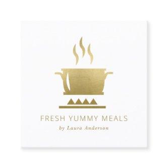 MINIMAL GLAM GOLD FAUX POT MEAL CHEF CATERING SQUARE