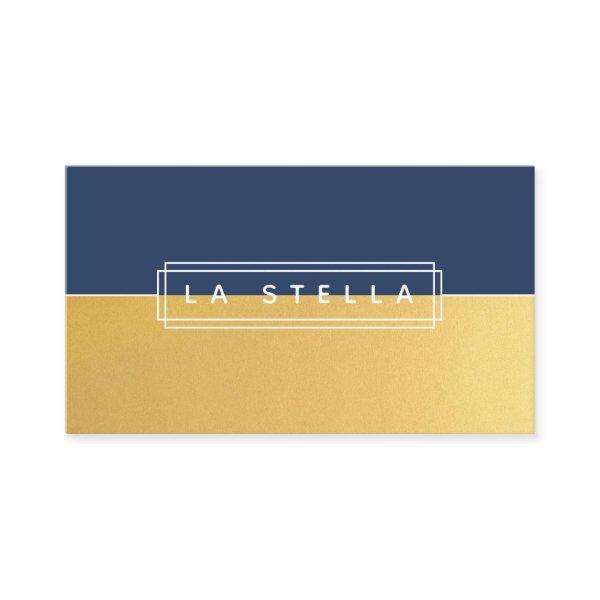Minimal Gold & Navy Split | Geometric Line Frame