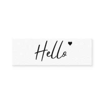 Minimal Hello Modern Heart Clean Simple White Mini Mini