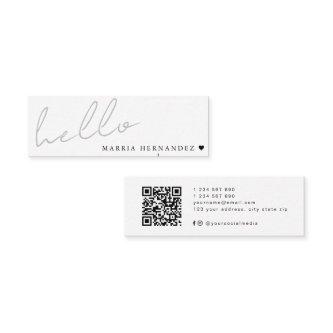 Minimal Hello Modern QR Code Heart Mini