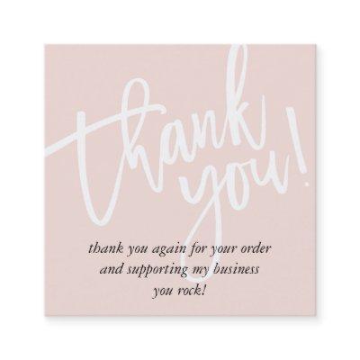 MINIMAL LOGO simple border blush pink thank you Square