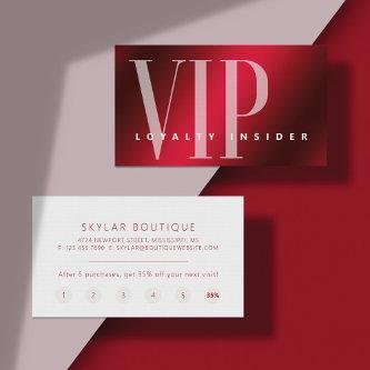 Minimal Luxury Ruby Red VIP Loyalty Card