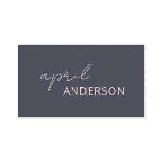 Minimal Modern Black Navy Blush Pink Script