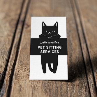 Minimal Modern Pet Sitting Services | Black Cat