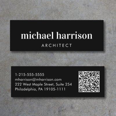 Minimal Modern Professional QR Code Black Mini