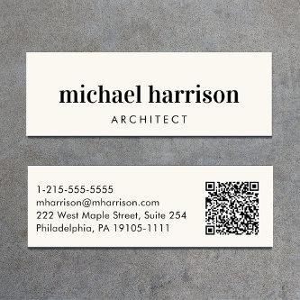 Minimal Modern Professional QR Code Cream Mini