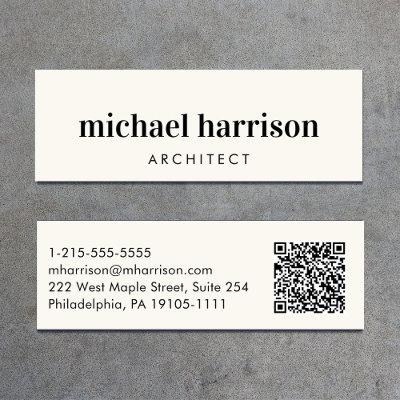 Minimal Modern Professional QR Code Cream Mini