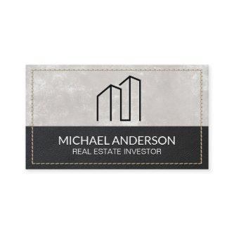 Minimal Modern Real Estate Logo | Stitched Leather