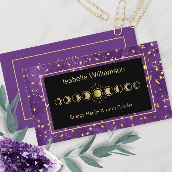 Minimal Modern Stars Amethyst Mystical Moon Phase