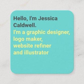 Minimal modern teal and yellow bold graphic design square