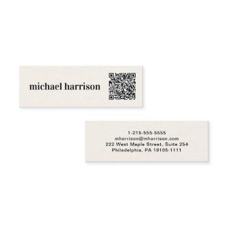 Minimal Modern Typography QR Code Cream Mini