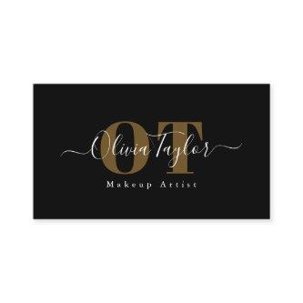 Minimal Monogram Modern Script Black Professional