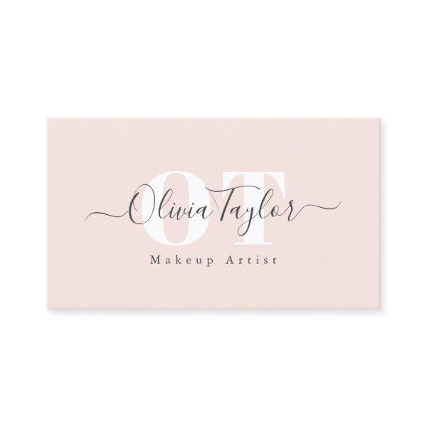 Minimal Monogram Modern Script Blush Professional