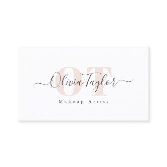 Minimal Monogram Modern Script Blush Professional