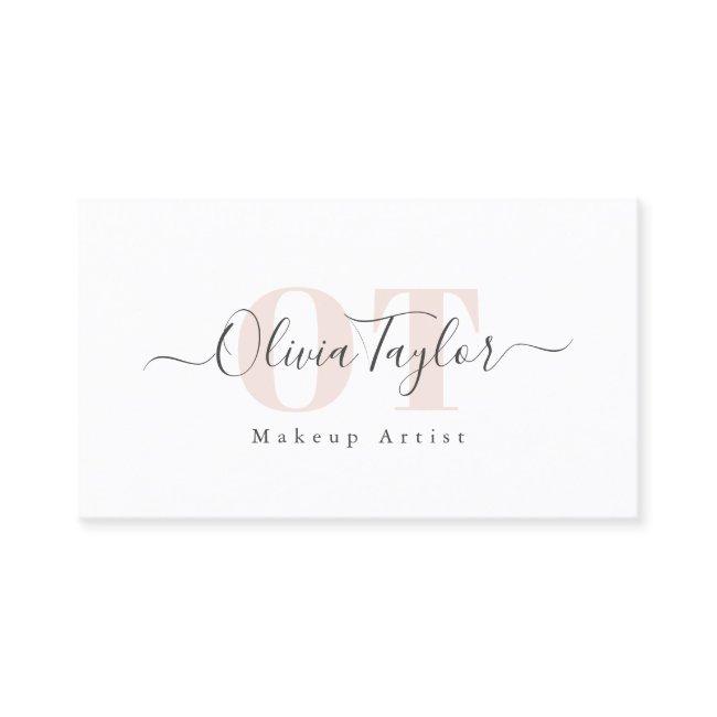 Minimal Monogram Modern Script Blush Professional