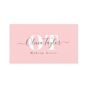 Minimal Monogram Modern Script Pink Professional B
