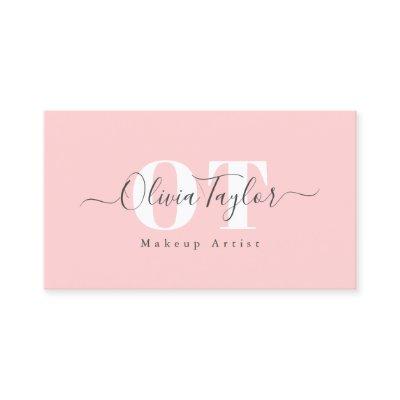Minimal Monogram Modern Script Pink Professional B