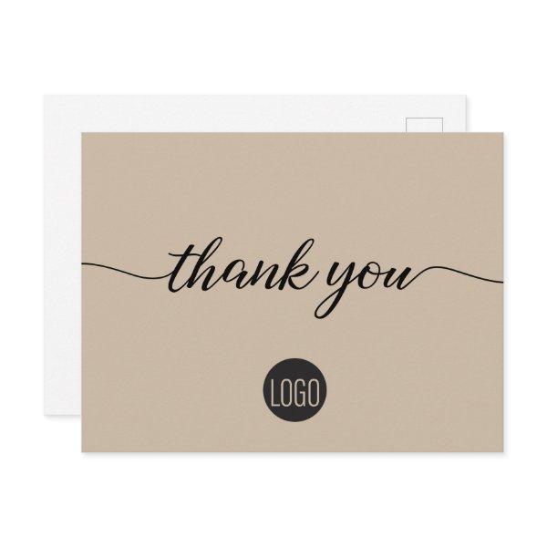 Minimal Neutral Business logo Custom Postcard