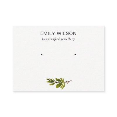 Minimal Pine Branch Foliage Stud Earring Display