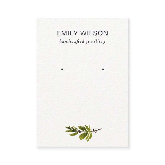 Minimal Pine Branch Foliage Stud Earring Display