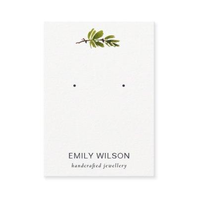 Minimal Pine Branch Foliage Stud Earring Display