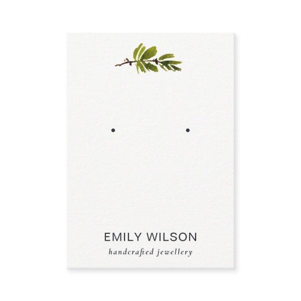 Minimal Pine Branch Foliage Stud Earring Display