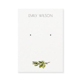 Minimal Pine Branch Foliage Stud Earring Display