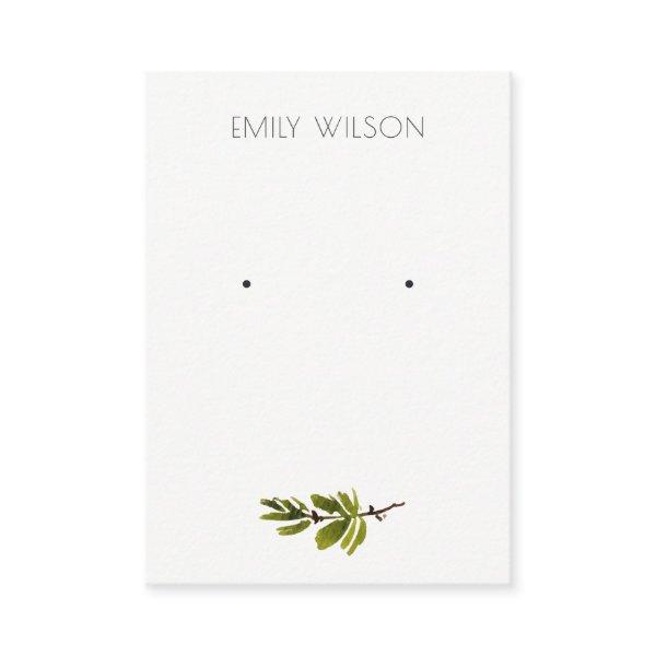 Minimal Pine Branch Foliage Stud Earring Display