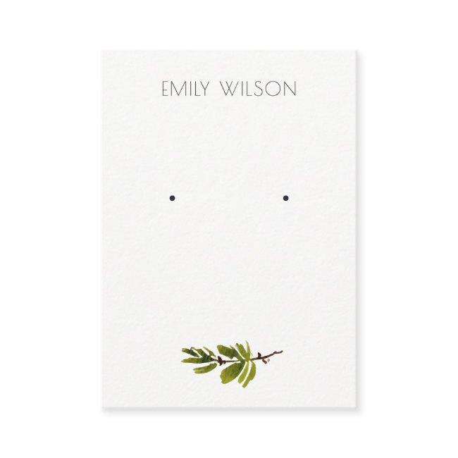 Minimal Pine Branch Foliage Stud Earring Display